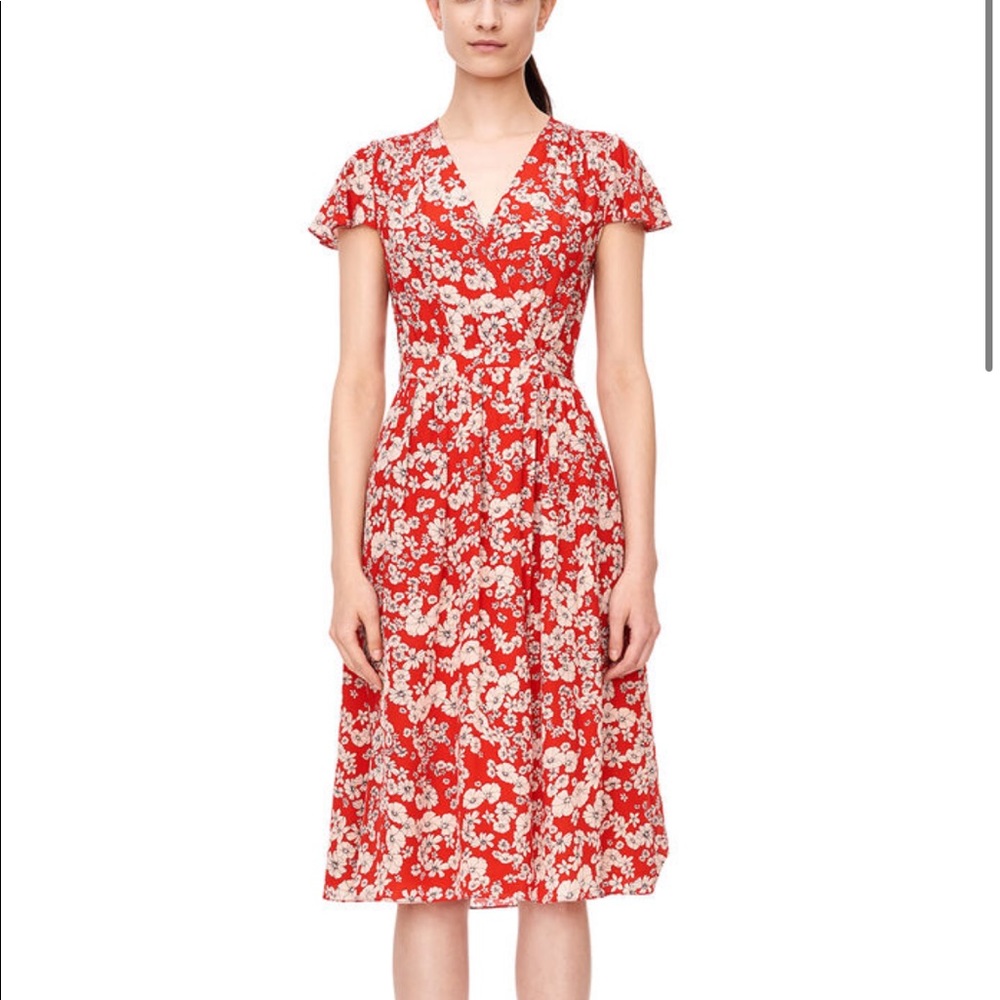 Rebecca Taylor Short Sleeved Cherry Blossom Wrap Dress